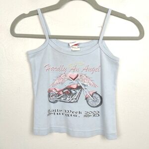 Vintage Y2K Sturgis Tank Top Womens XS South Dakota Rally Angel Motorcycle